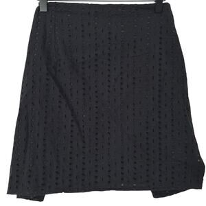 PrettyLittleThing Women Broderie Mini Skirt Black Holiday Office NWT Size 24